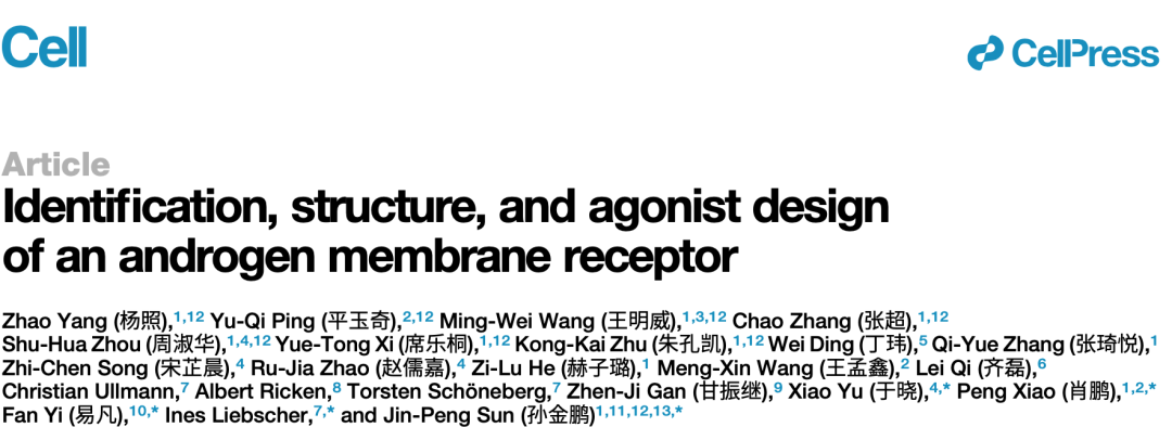 Identification, structure and agonist design of an androgen membrane receptor